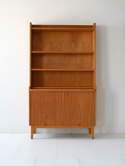 Bibliothèque ouverte vintage scandinave en orme