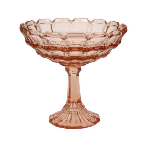 Art Deco Fruit Bowl Pink Rosaline Pressed Glass Scailmont – tafelaccessoires (photo 2 of 15)