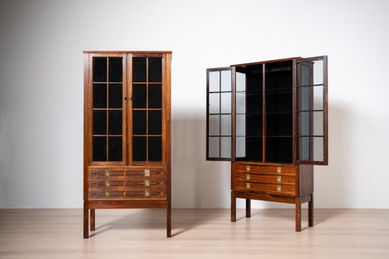 Pair of Vintage Display Cabinets by Bruksbo, Norway, 1960s, Wood, Beige (photo 3 of 19)