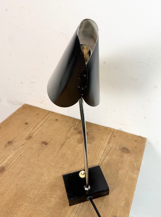 Image 1 of Lampada da tavolo vintage nera di Josef Hůrka per Napako, anni '60