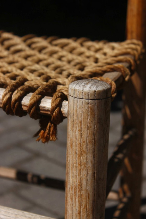 Image 1 of Handwerklich gefertigter Bauernhofstuhl primitives Design Ende 19.