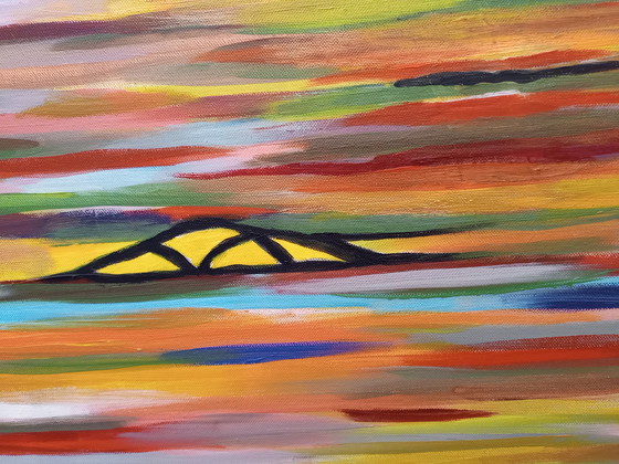 Image 1 of T.van Steenbergen "Floating" 100 x 100 cm