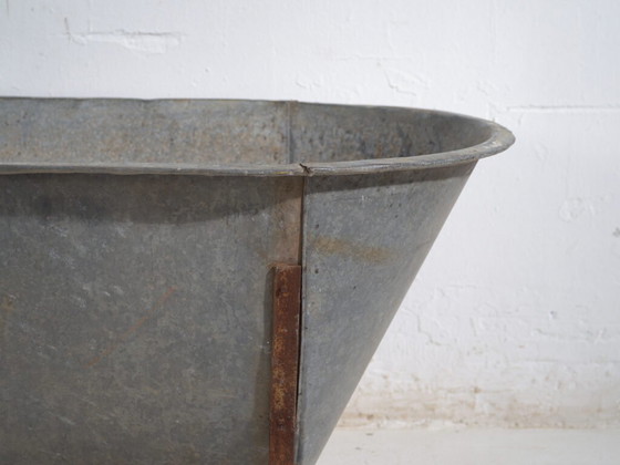 Bañera antigua de zinc galvanizado – Tina industrial europea – circa 1900 #6 – Macetas, Iron, Rustic (photo 30 of 39)