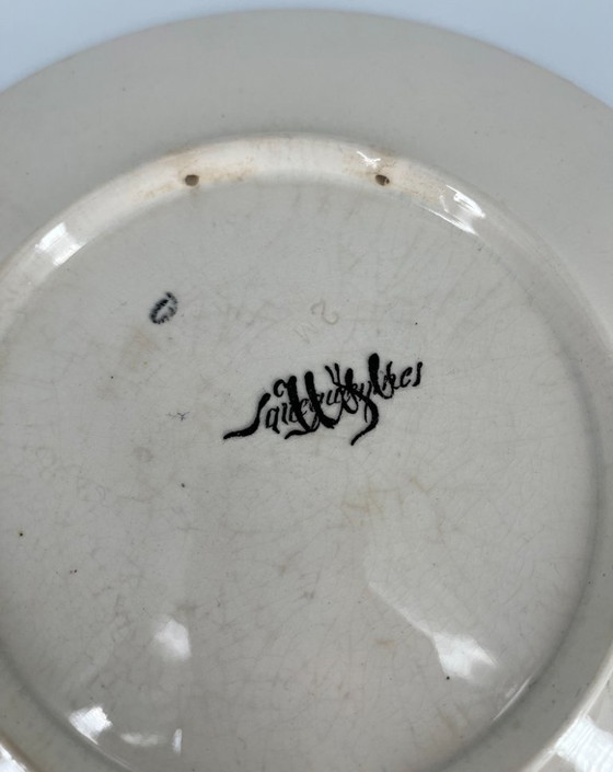 Image 1 of Antique Sarreguemines Decorative Plate – Rococo “Scène Galante” – France c.1900