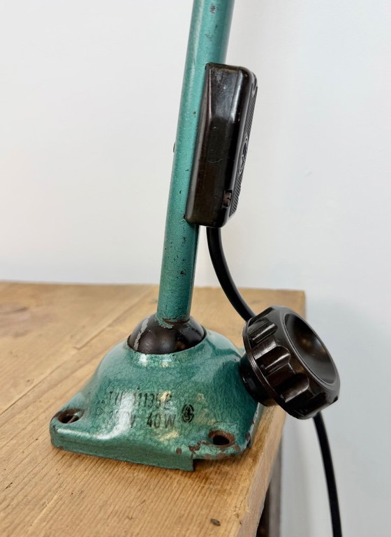 Image 1 of Large Green Industrial Workshop Table Lamp, 1960s