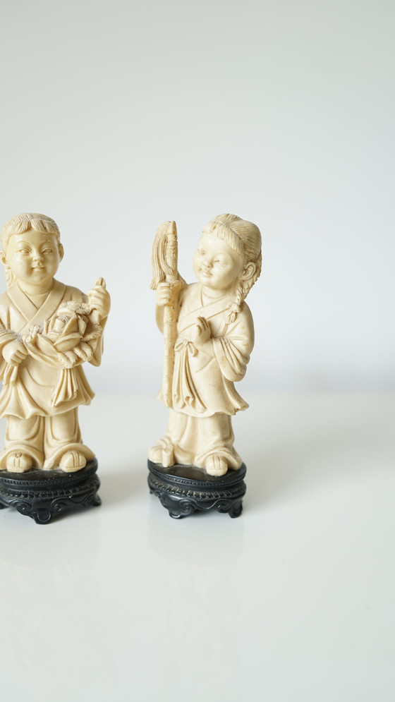 Image 1 of Lot de 2 statuettes chinoises - Art d'Asie - XXème