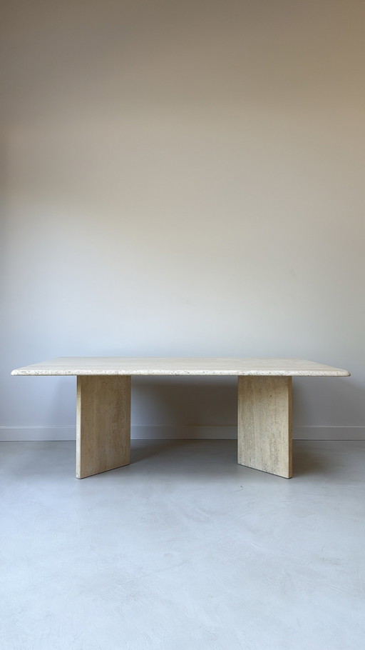 Vintage Italian travertine table