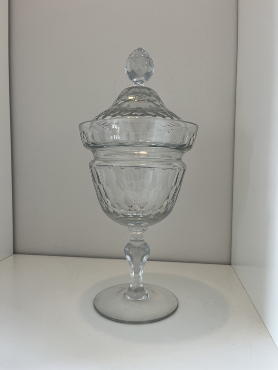 Image 1 of Dos hermosos frascos de jengibre de cristal antiguos.