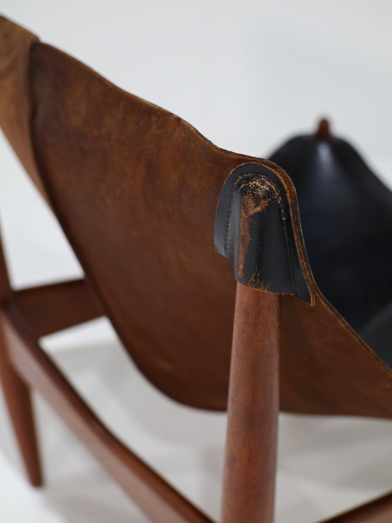 Illum Wikkelsø 272 Fauteuil Zwart Leer Teak Deens 1960s – Leather, Wood (photo 11 of 16)