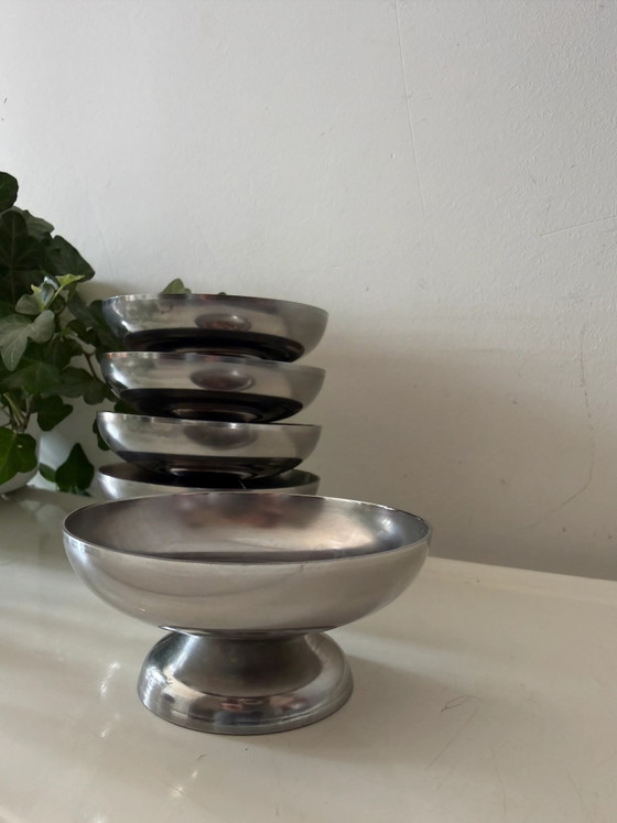 Set van 5 chromen coupes – Bankstel, rvs, Retro (photo 2 of 5)
