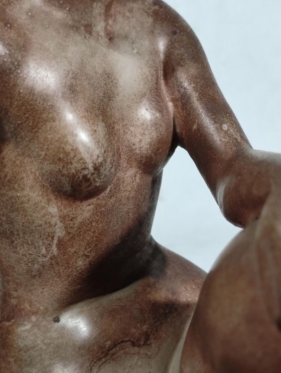 Image 1 of Art Deco Sculpture 'Seated Nude' – Emilio Musso (ca. 1930) | Unique