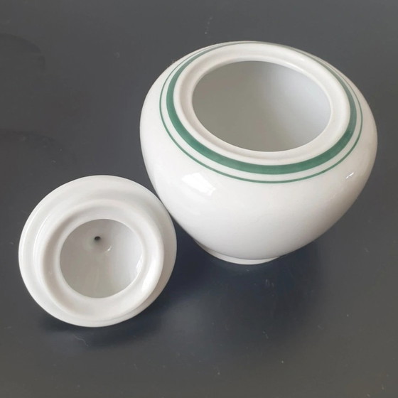 Image 1 of Mitterteich Bavaria Tea Set - Model 'Fanara' - Timeless Green Trim (3-piece, 1960s/70s)