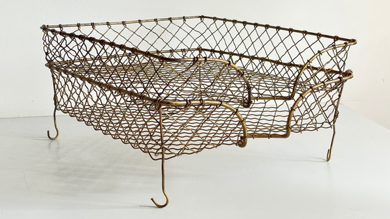 Image 1 of Cestini impilabili in filo di ottone francese vintage