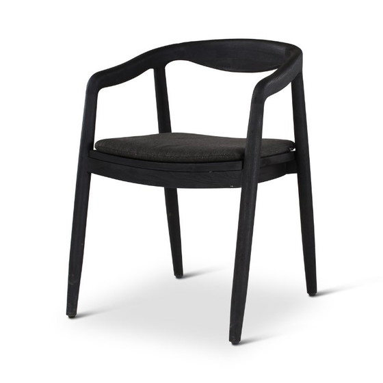 Sillones de madera negros 3 piezas con cojín, Castle Line, Sillas de comedor, Textil, Modern (foto 8 de 10)