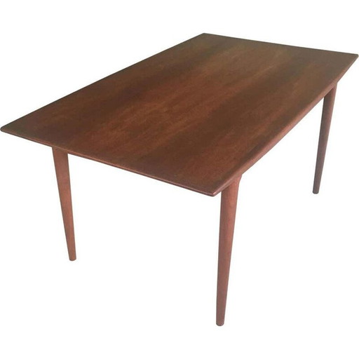 Mesa de comedor vintage extensible de teca de Slagelse Mobler para Alfred Christensen danesa años 50