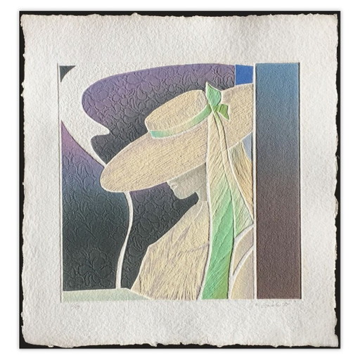 Jan ZNOSKO Gravure Carborundum Signée Le Ruban Vert 1988 – lithos zeefdrukken, Paper