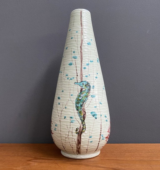 Italienische Vase, Modell 38-29 mit Seepferdchen-Dekor, 1960er Jahre