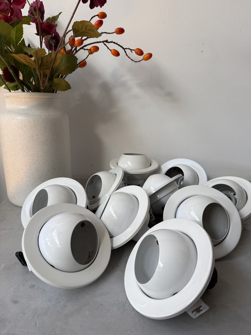 Set of 10 white recessed spotlights | Happy Light | tiltable