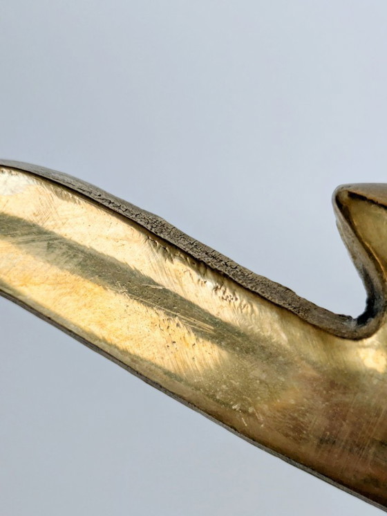 Image 1 of 2 uccelli volanti in ottone di metà secolo: arte murale scultorea minimalista degli anni '60