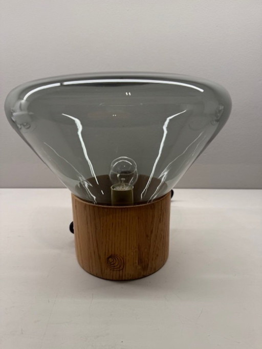 Boris Muffin Small Table Lamp Oak - Smokey Brown