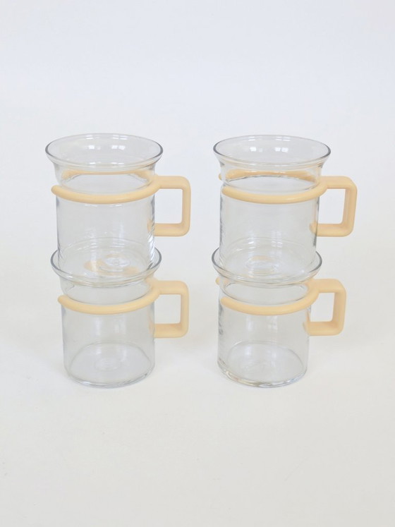 Image 1 of Bodum Bistro Glass Cup Set of 4 Carsten Jørgensen 1980s Danish Design Butter Yellow