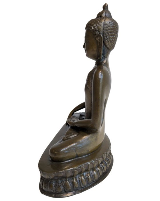 Ancien Bouddha népalais en bronze en Dhyana Mudra - 092 – Sculptures (photo 8 of 10)