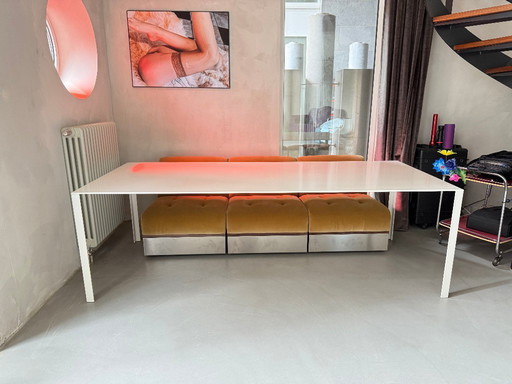 LESS Table by Jean Nouvel - Rare Steel Edition (White)