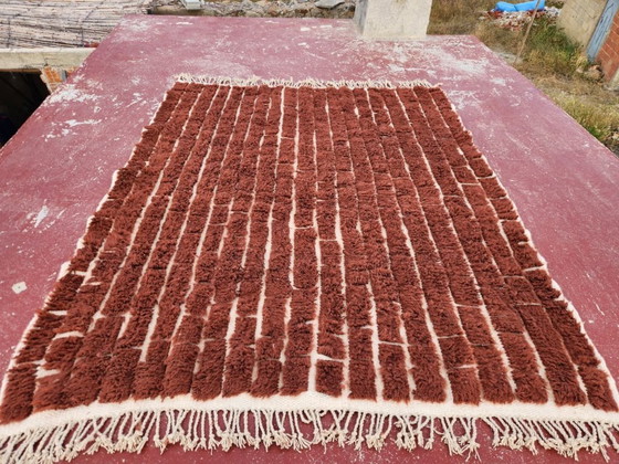 Image 1 of Tapis berbère marocain marron 250x200 cm – Tapis en laine fait main