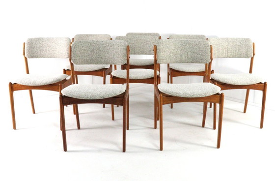 Image 1 of Set 8 Erik Buch O.D. mobler stoelen vintage Deens design