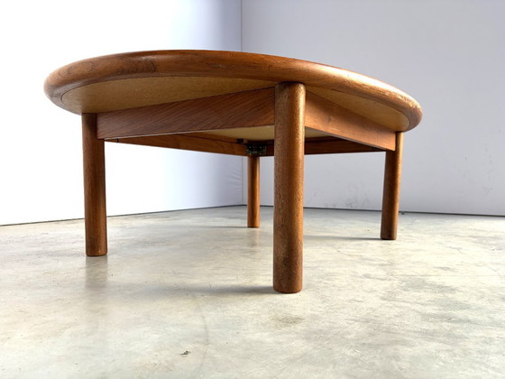 Mid Century Danish Teak And Tile Tue Poulsen Coffee Table By Haslev, 1960s, Ceramic, Wood, Beige (photo 4 of 14)