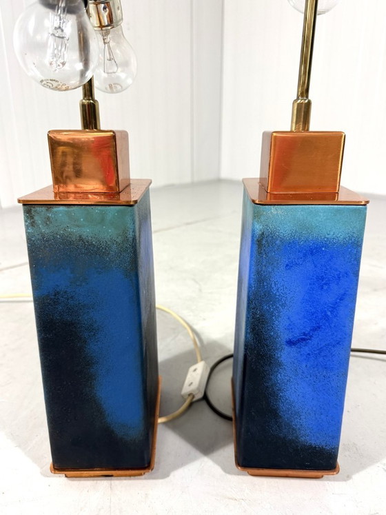 Image 1 of Ensemble de 2 grands pieds de lampe de table des années 1960-70
