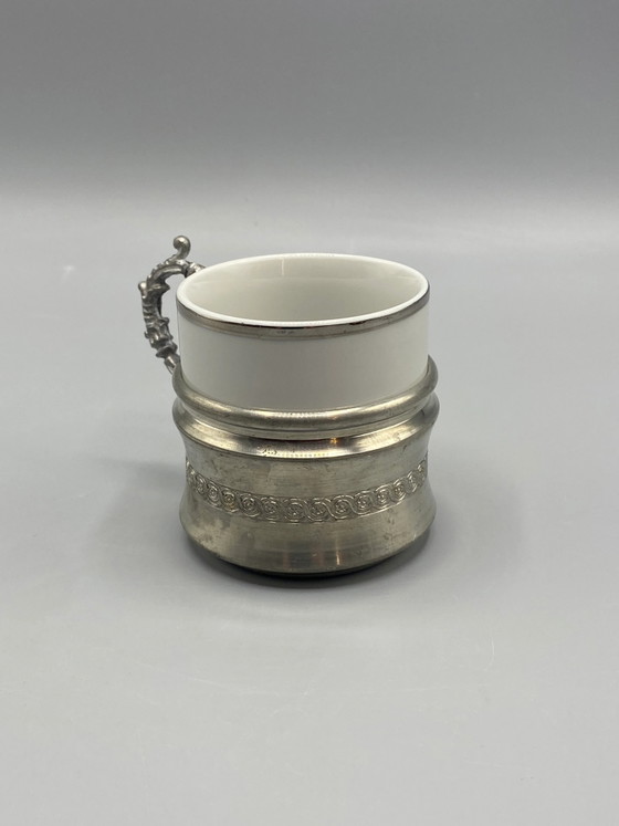 Taza de Porcelana Moustiers y Fino Peltre 95%, años 1970-1980 – Loza, Porcelain, Vintage (photo 2 of 7)