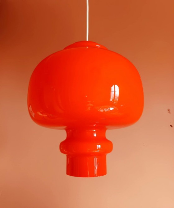 Image 1 of 2 lampade a sospensione arancioni di Hans-Agne Jakobsson, 1960