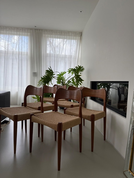 Image 1 of 6 sedie della metà del secolo - Arne Hovmand Olsen per Mogens Kold