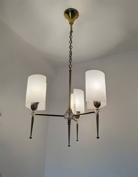 Image 1 of Lampadario in ottone e perspex anni '60