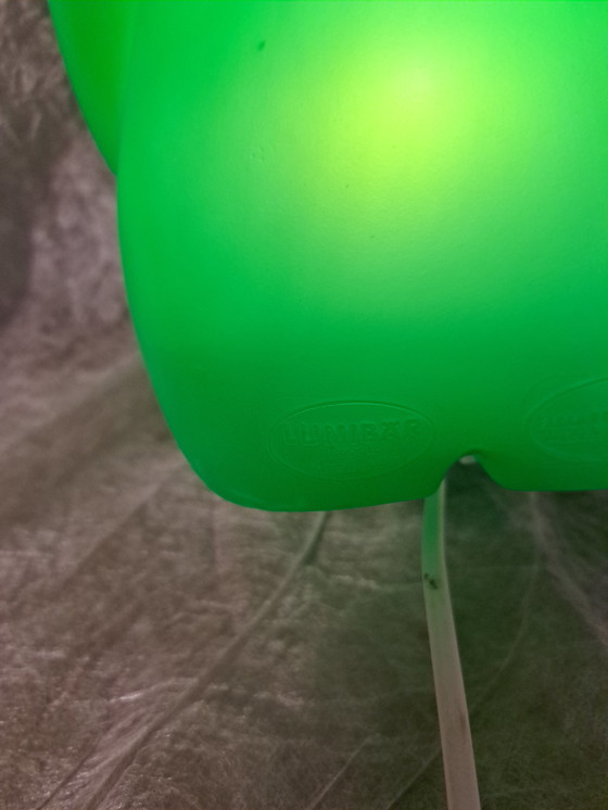 Image 1 of Vintage Lumibär lamp green by Elmar Flötotto
