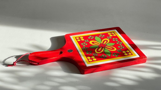 Image 1 of Vintage rode onderzetter