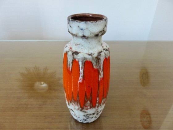 Image 1 of Keramikvase "fat lava" orange, West Germany, 1970