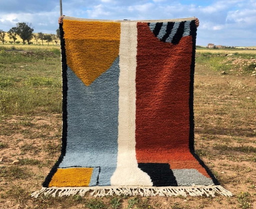 Authentic handmade Moroccan Berber rug 200cm x 300cm – vloerkleden en tapijten, Cotton
