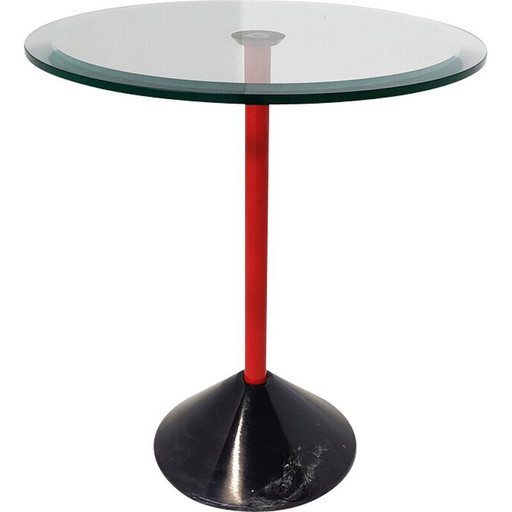 Italienischer Beistelltisch aus der Mitte des Jahrhunderts aus Metall, Glas und Marmor, 1950er Jahre