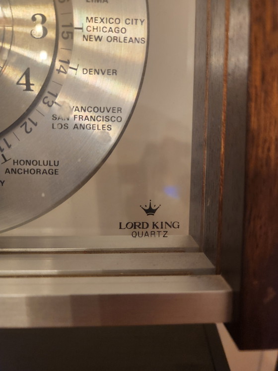Image 1 of Prachtige Vintage Lord King Quartz Wereldklok – Japan – Jaren '70/'80 (Werkend)