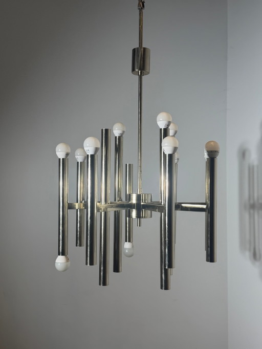 Vintage Sciolari Chrome Chandelier – 1970s – kroonluchters (photo 2 of 5)