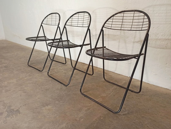 3 X Vintage Niels Gammelgaard Voor IKEA Aland Klapstoelen – Metal (photo 6 of 15)