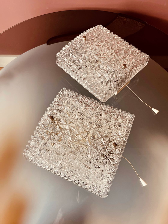 Image 1 of Set Hoffmeister Eisglas-Wandlampen