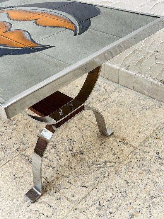 Tavolino Metakore in ceramica Vallauris, firmato Cedem – Tavolini da caffè, Chrome (photo 7 of 18)