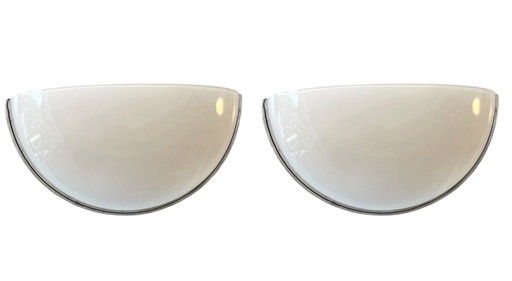 Murano opaline glass set of 4 sconces by Vetri ,Italy 1980s