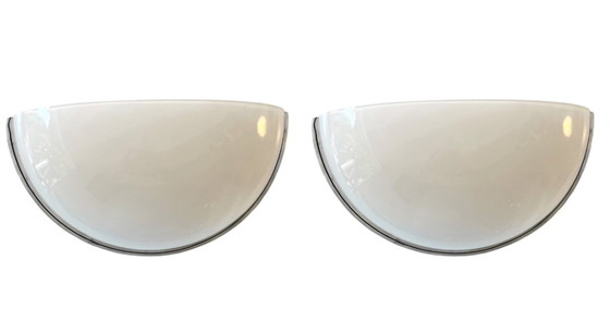 Image 1 of Murano opaline glazen set van 4 wandlampen door Vetri, Italië 1980