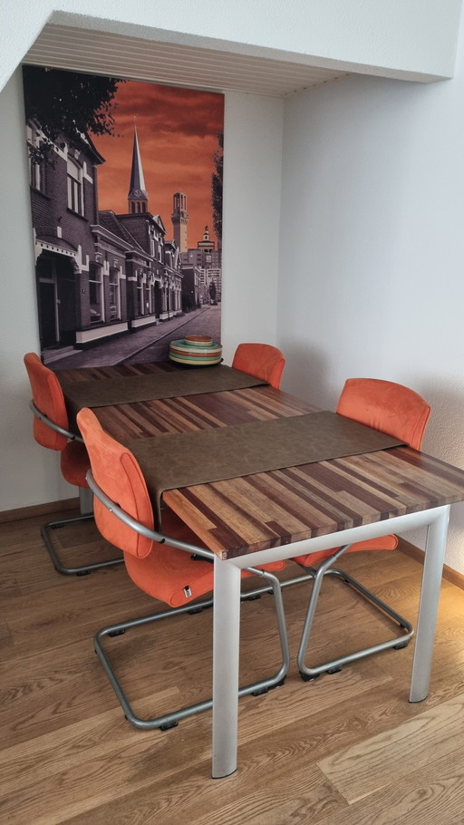 Eethoek met 4 stoelen 