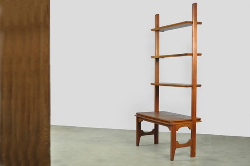 Mobiletto a muro in legno vintage di metà secolo, anni '60