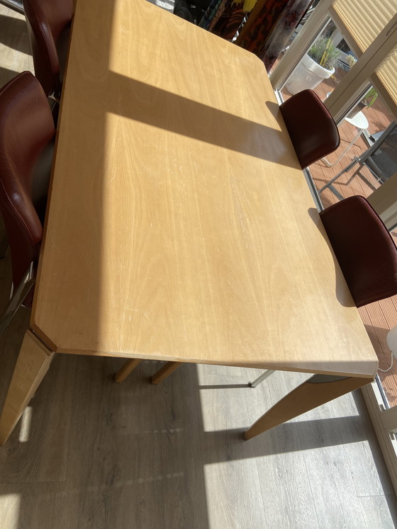 Image 1 of 4 sillas de comedor Leolux Cimarron, rojo burdeos